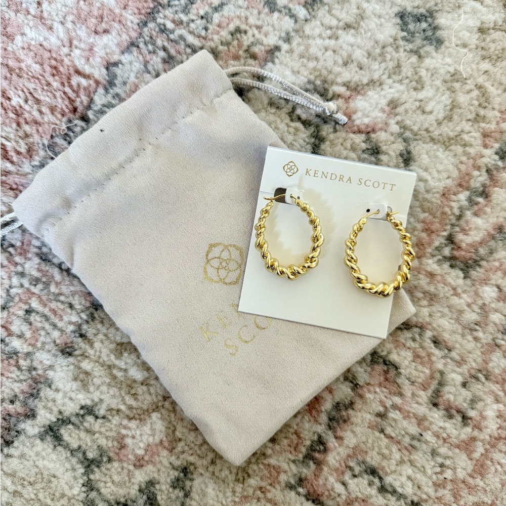 Kendra Scott Twisted Gold Hoop Earrings